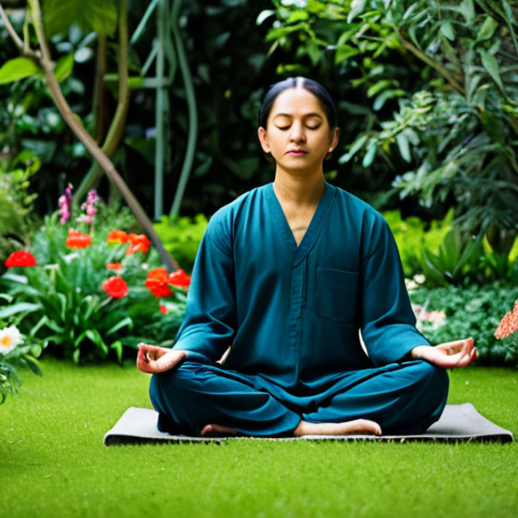 **
"A person meditating in a peaceful garden, surrounded by lush greenery and flowers, fully clothed in comfortable, modest attire. Soft, diffused lighting. Focus on inner peace and well-being. Safe for work, appropriate content, professional, family-friendly, perfect anatomy, natural proportions, well-formed hands, proper finger count."
**